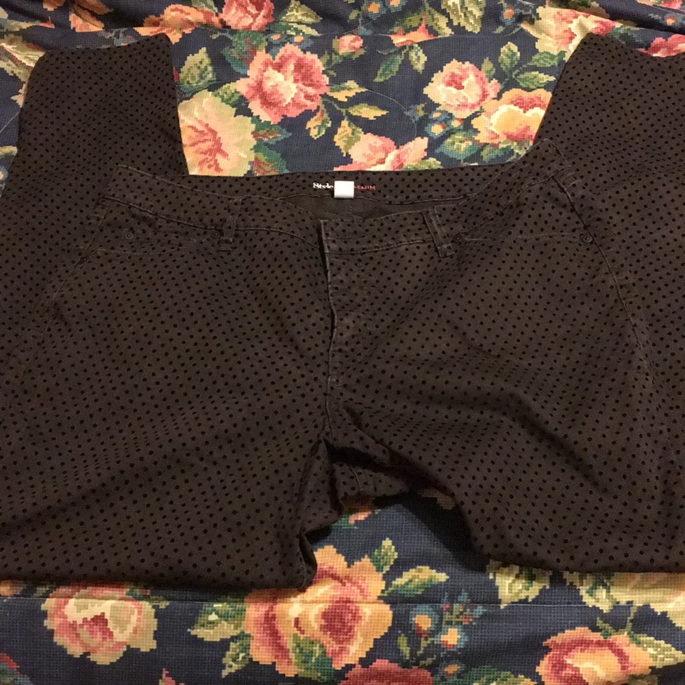 Style & Co. Denim Polka Dot pants